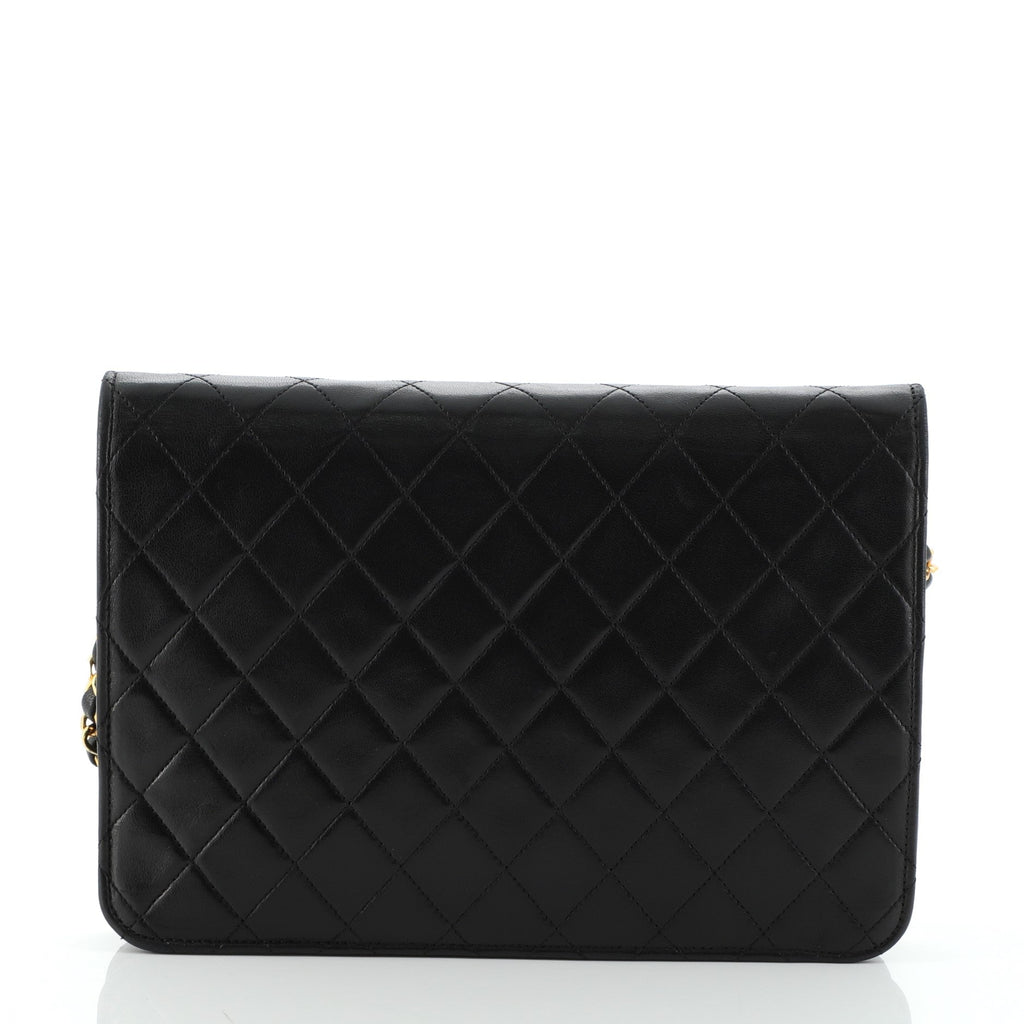 Vintage Clutch with Chain Quilted Leather Medium