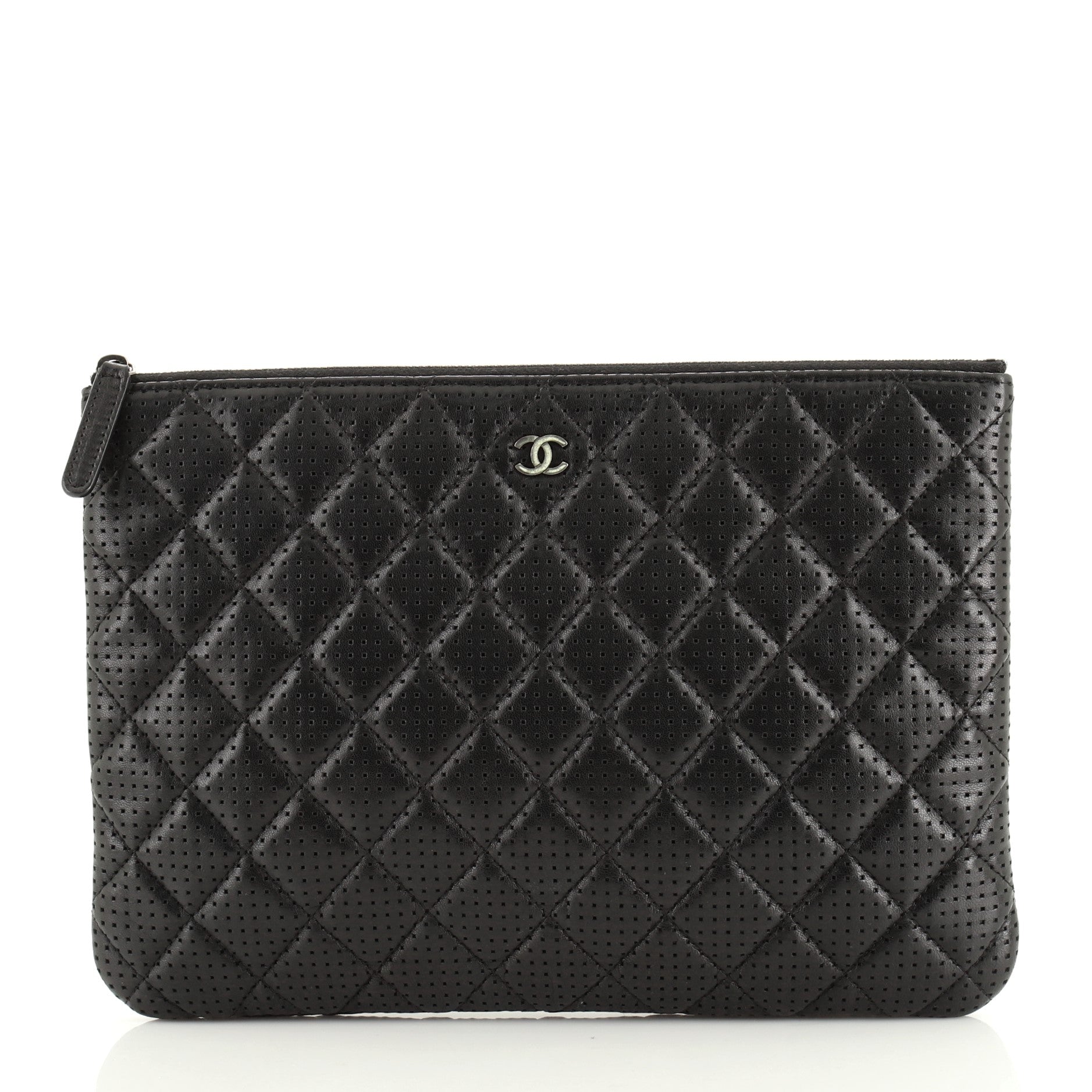 O Case Clutch Quilted Perforated Lambskin Medium