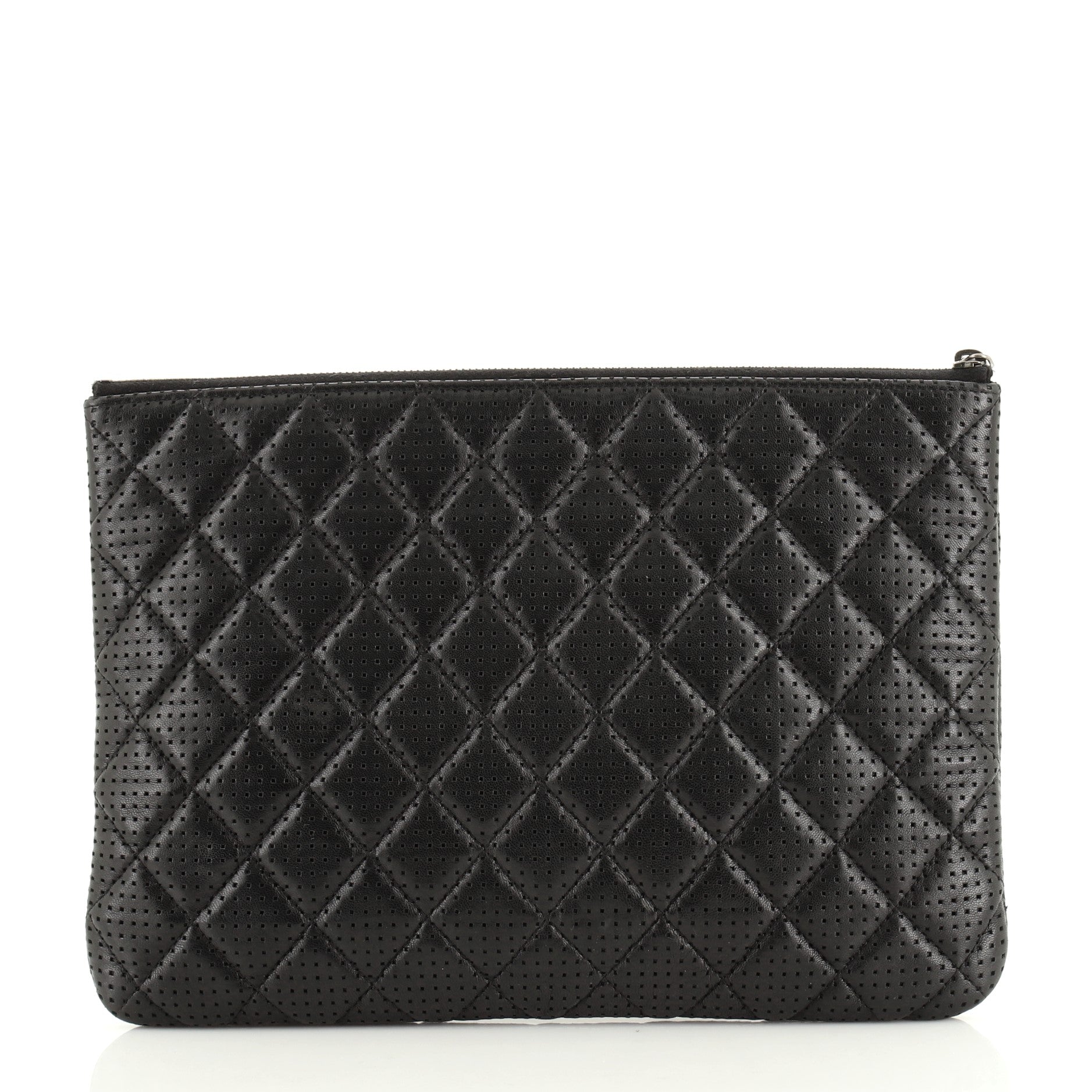 O Case Clutch Quilted Perforated Lambskin Medium