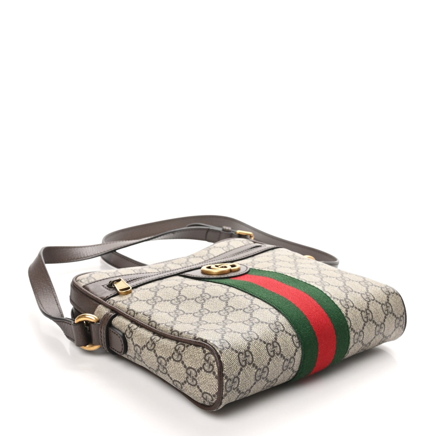 GG Supreme Monogram Web Small Ophidia Messenger Bag Brown