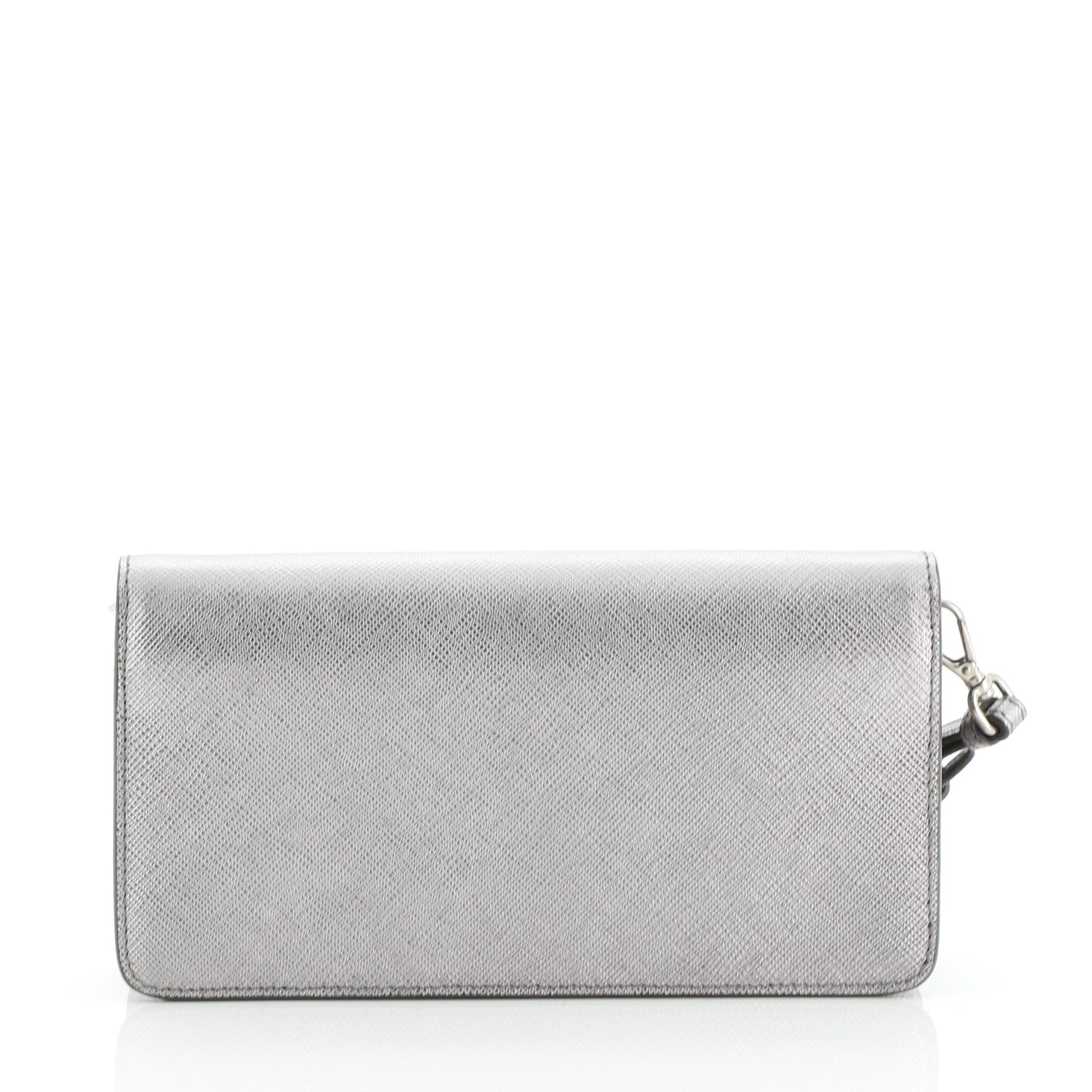 Wristlet Wallet on Chain Saffiano Leather Mini