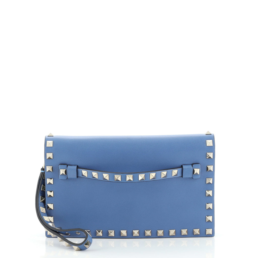 Rockstud Flap Clutch Leather Small