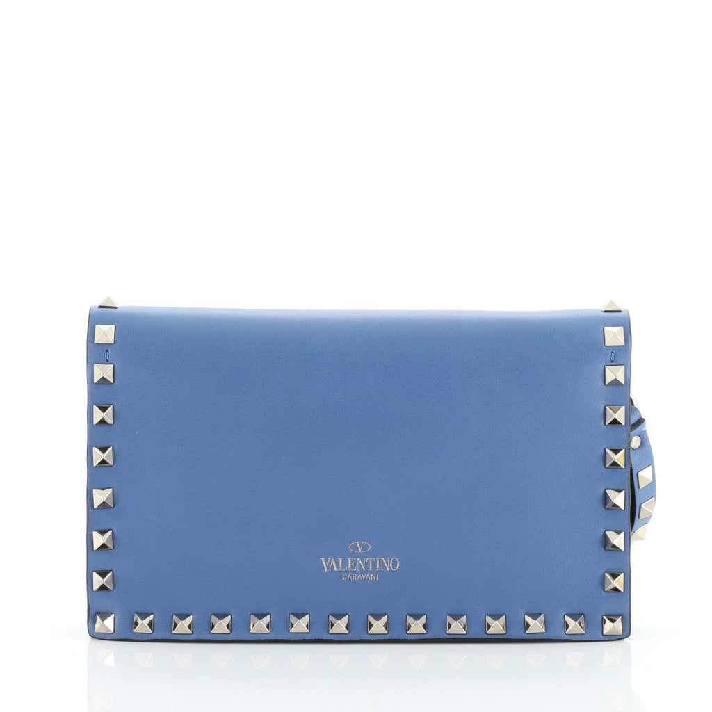Rockstud Flap Clutch Leather Small