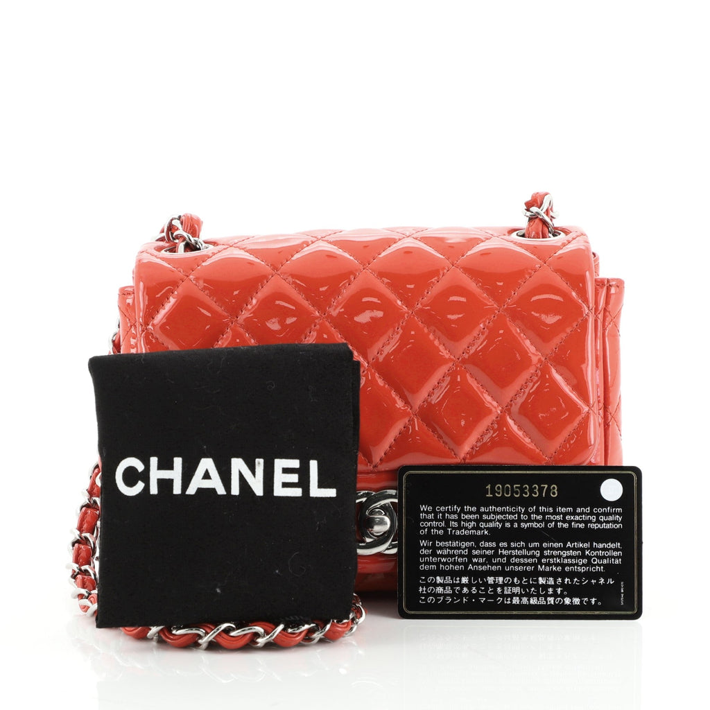 Square Classic Single Flap Bag Quilted Patent Mini