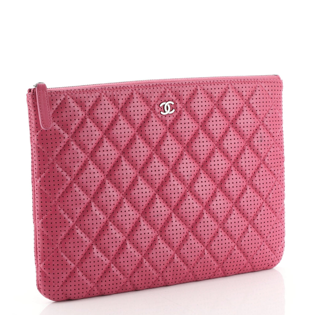 O Case Clutch Quilted Perforated Lambskin Medium