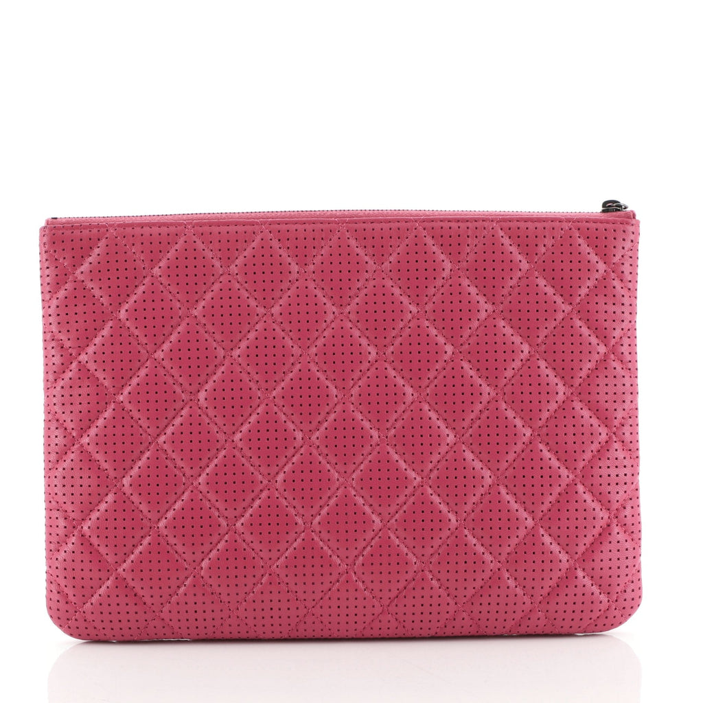 O Case Clutch Quilted Perforated Lambskin Medium
