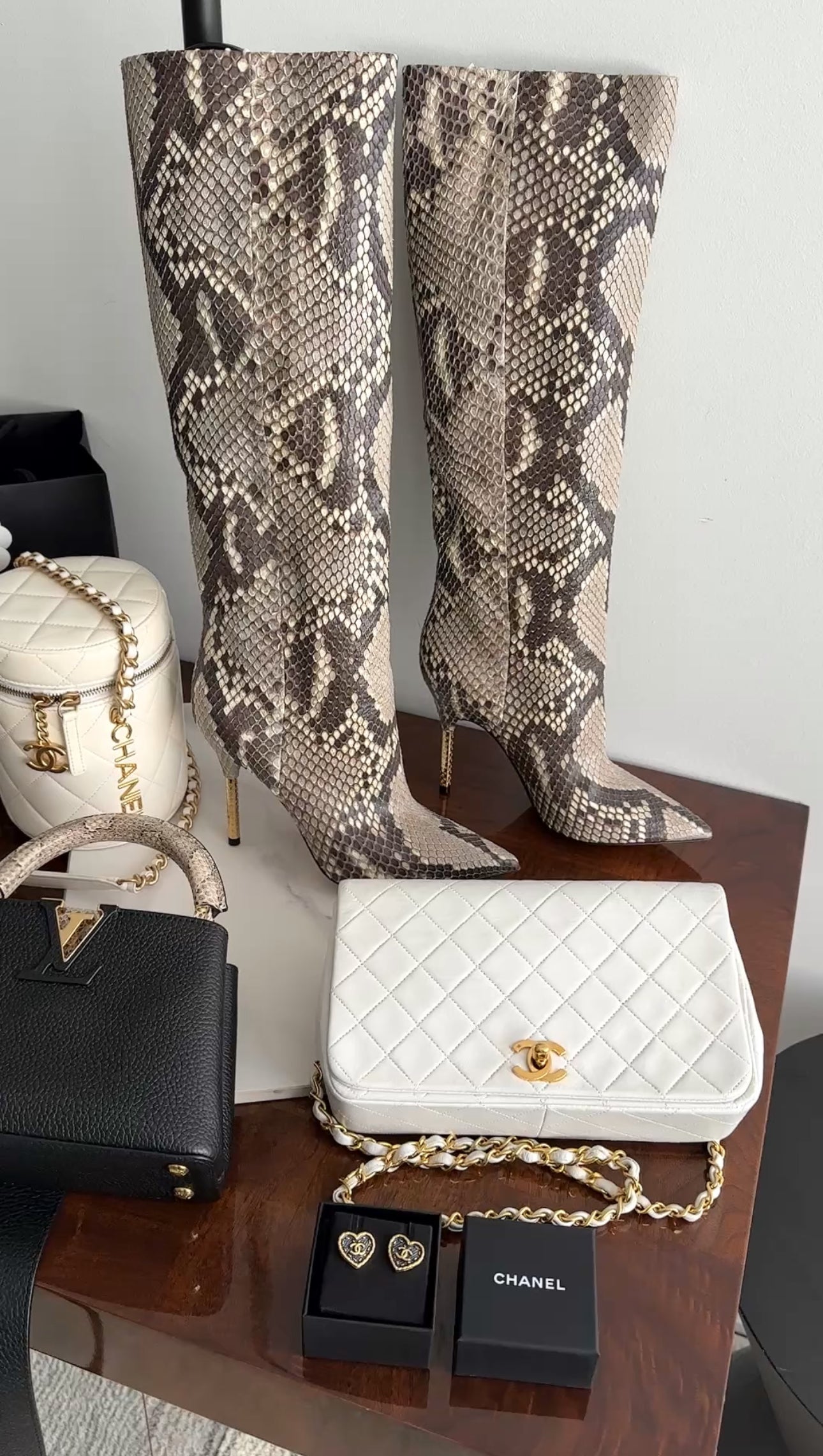 Chanel Vintage 1989 White Classic Medium Full Flap Bag