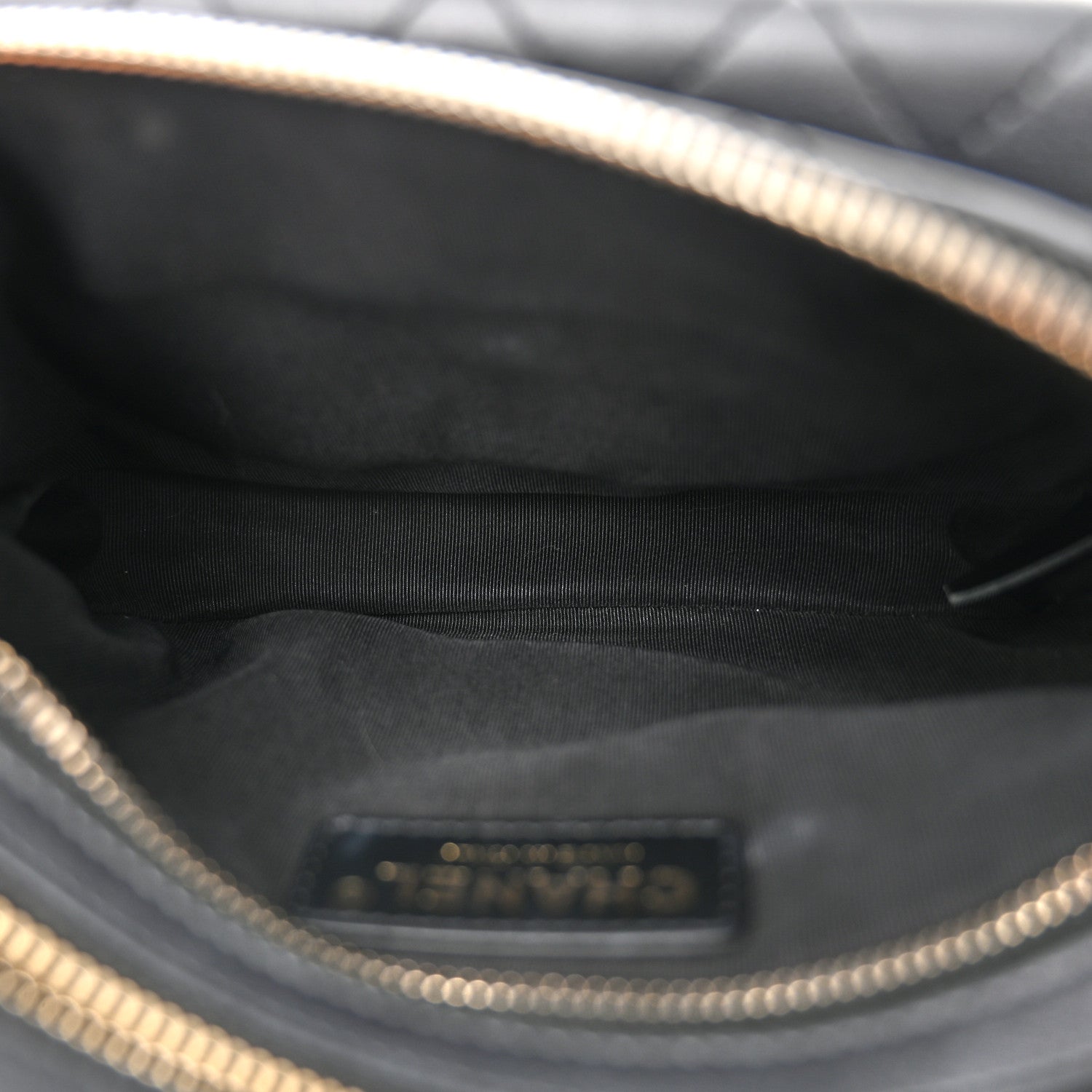 Calfskin Flap Chain Waist Bag Black