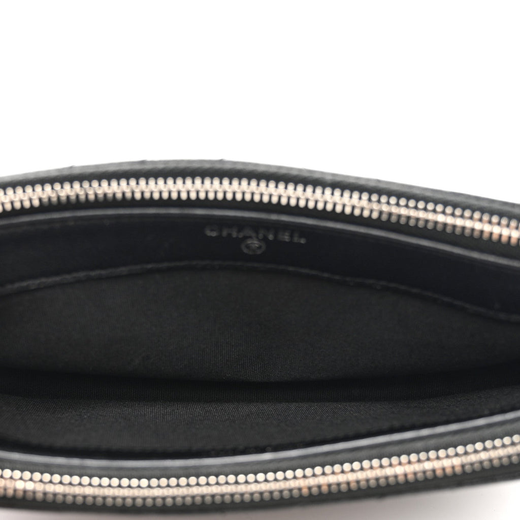 Caviar Quilted Diamond Small CC Duo Clutch With Chain Black