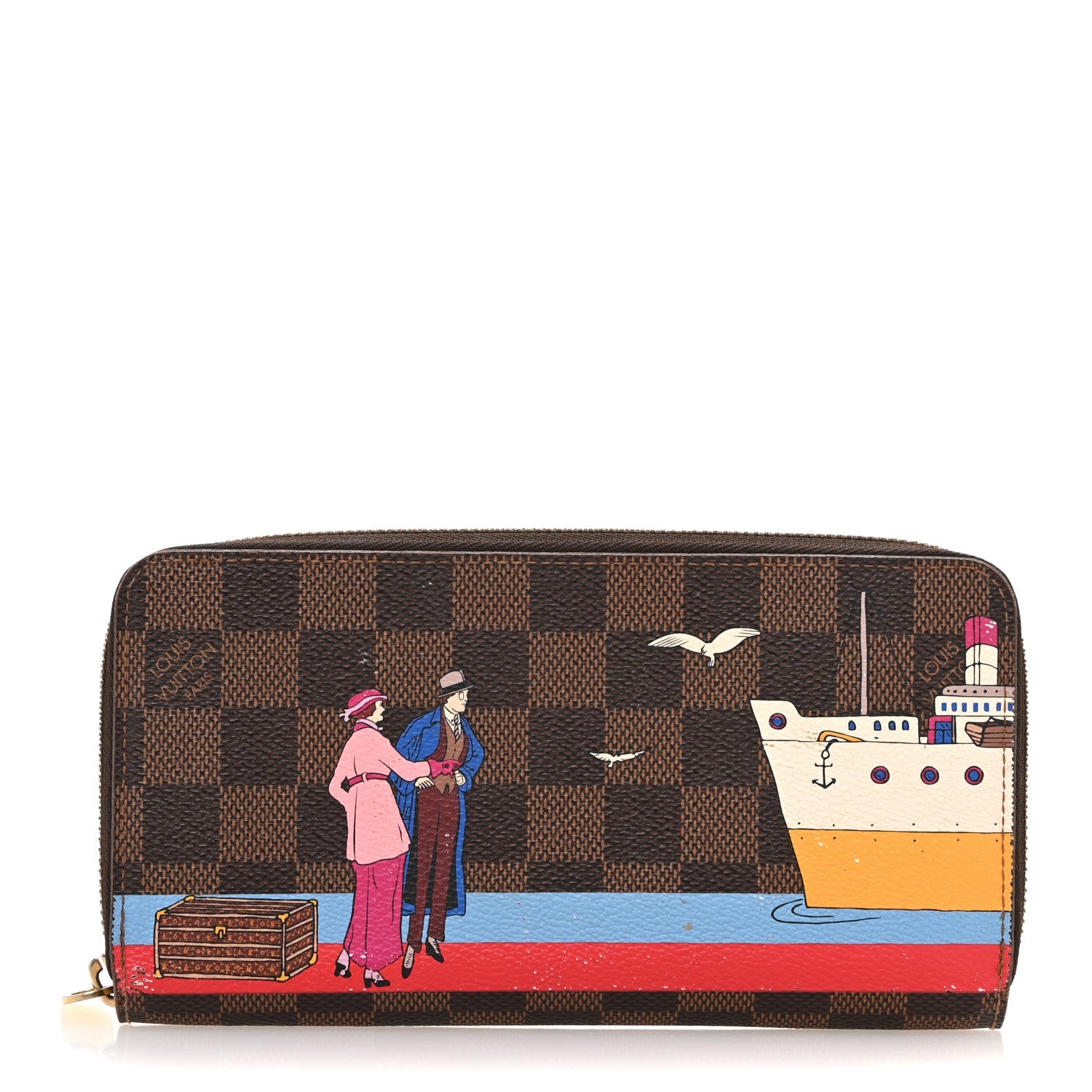 Damier Ebene 2016 Christmas Animation Zippy Wallet Rouge