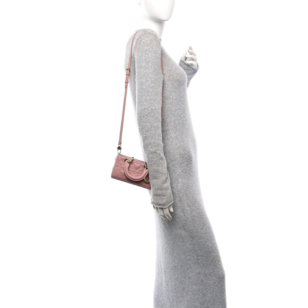 Lambskin Cannage Dioramour Micro Lady D-Joy Melacoton