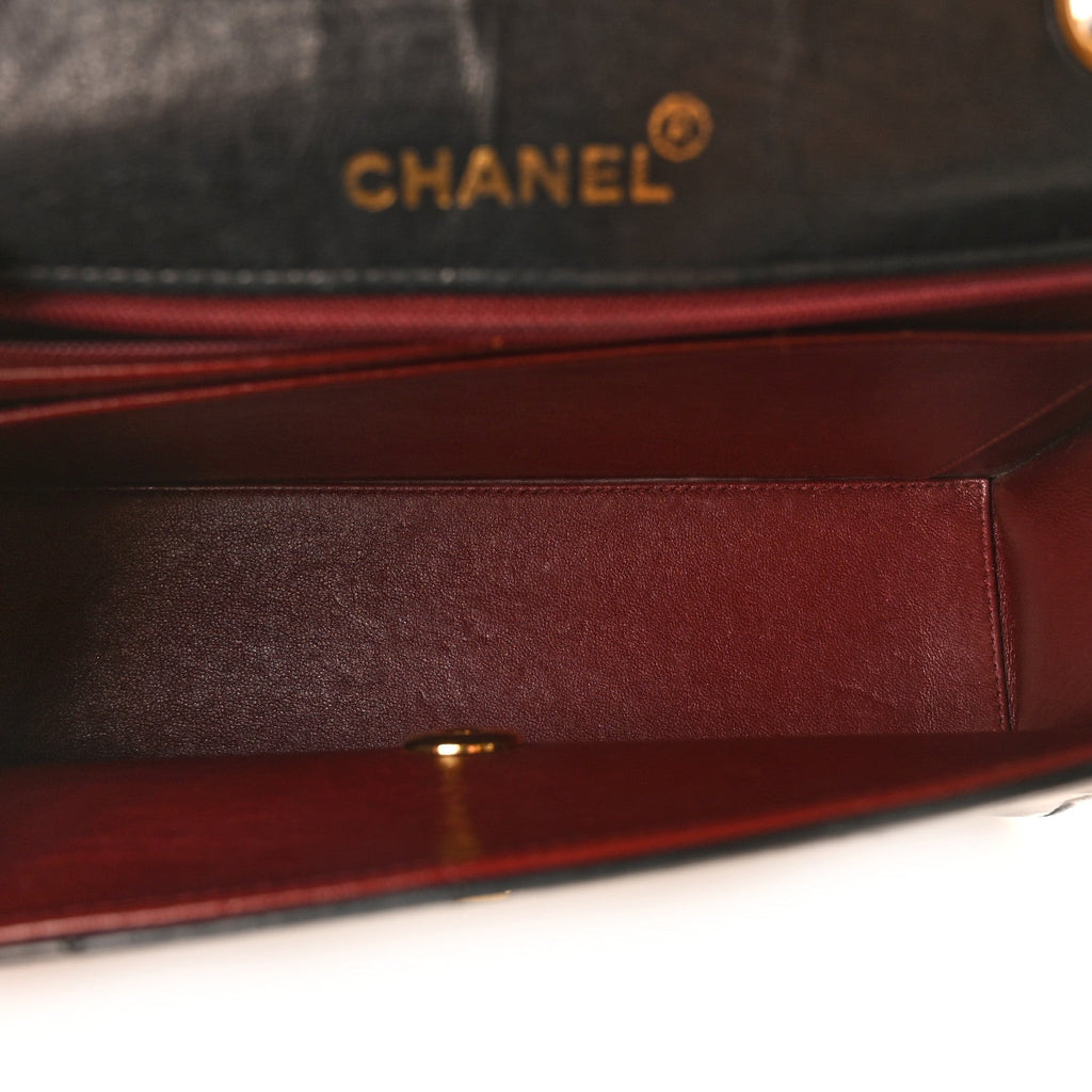 Lambskin Quilted Medium Mademoiselle Single Flap Black