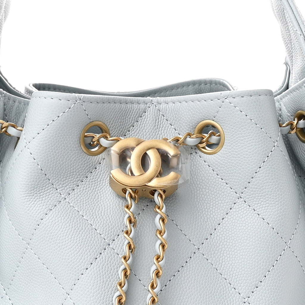 Caviar Quilted Small Chanel 25 Handbag Light Blue