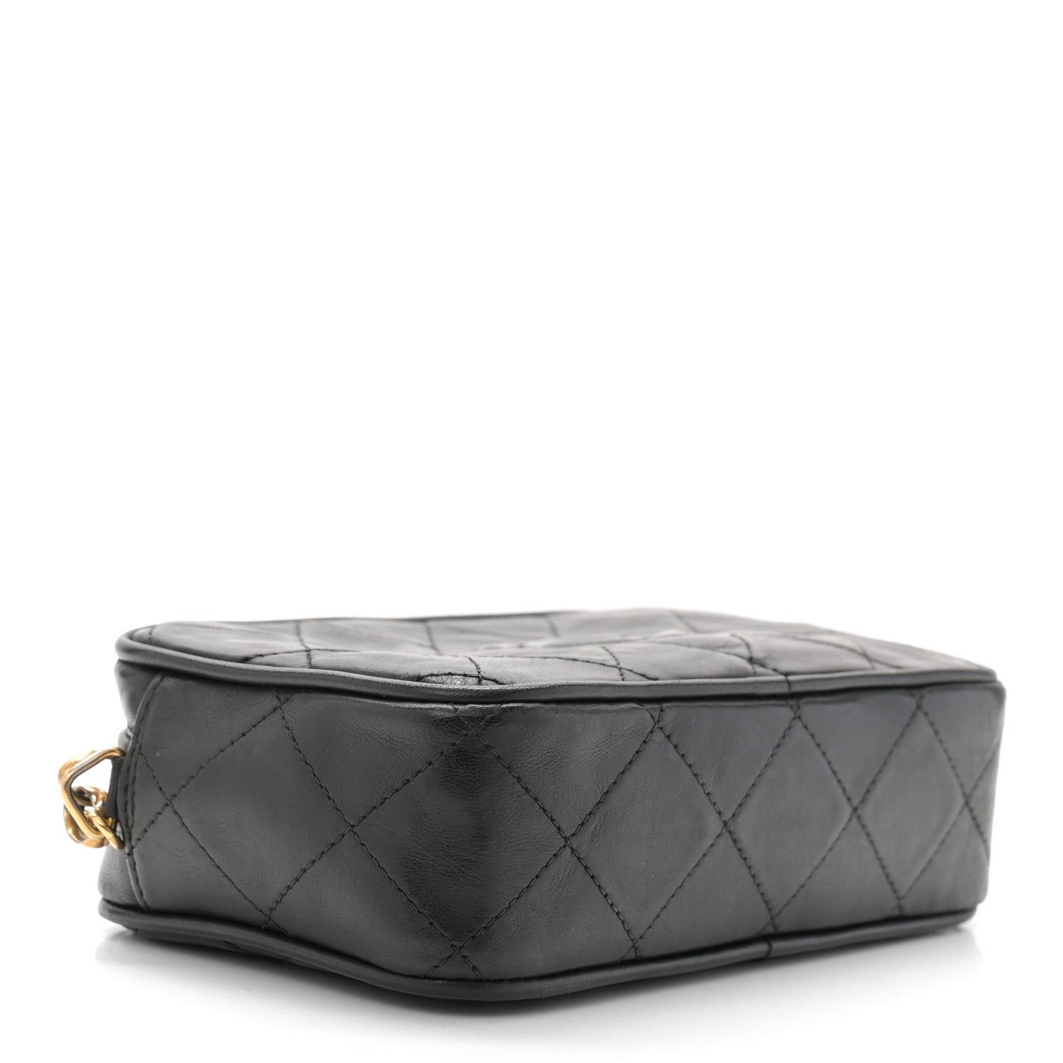 Lambskin Diamond Quilted   Camera Case Black