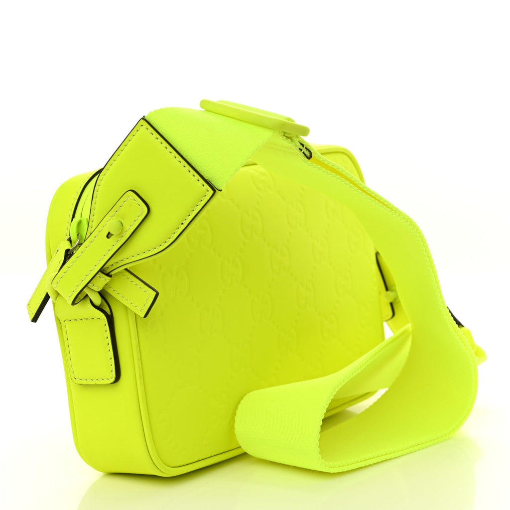 Rubber Effect Monogram GG Crossbody Bag Fluorescent Yellow