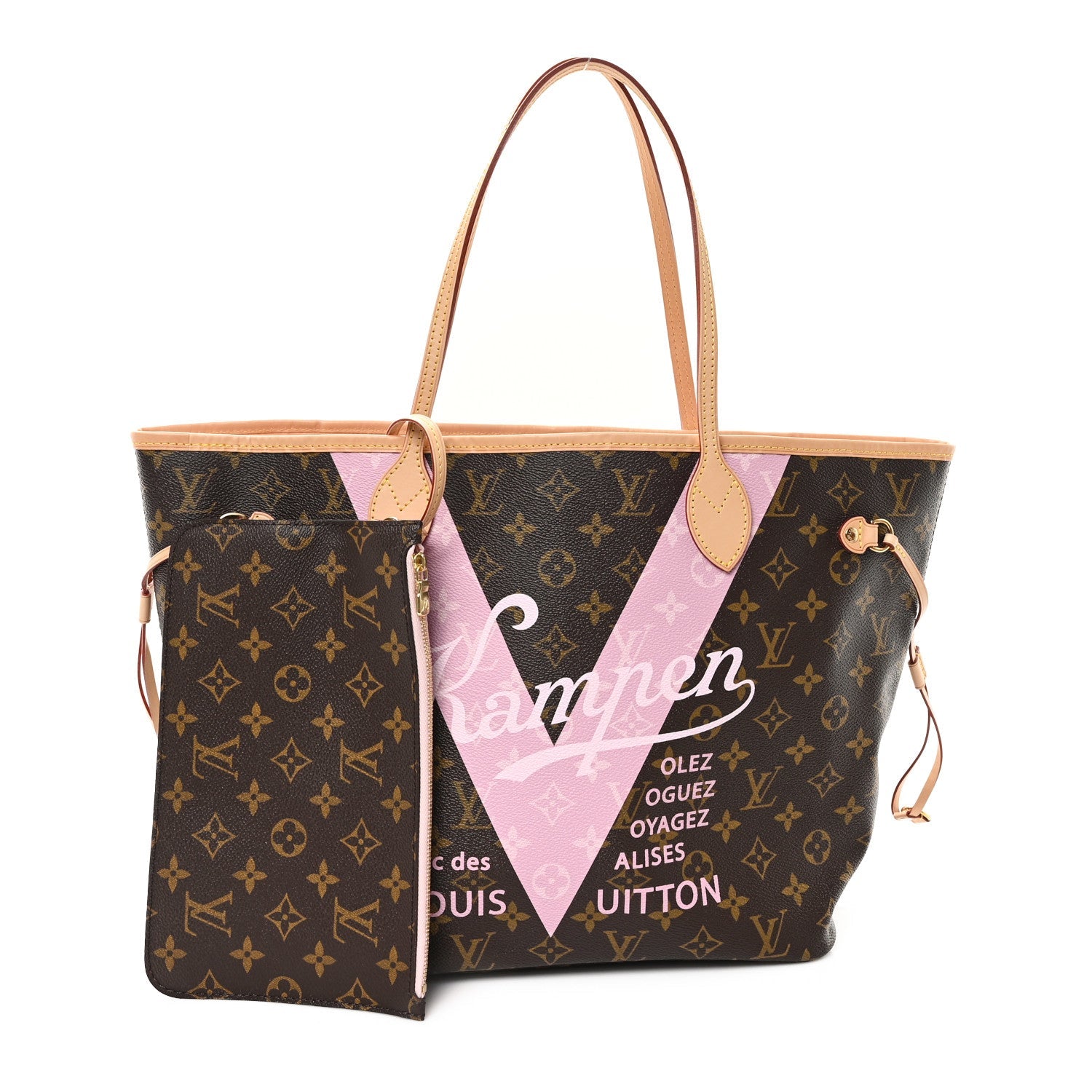 Monogram Kampen V Neverfull MM Rose Ballerine