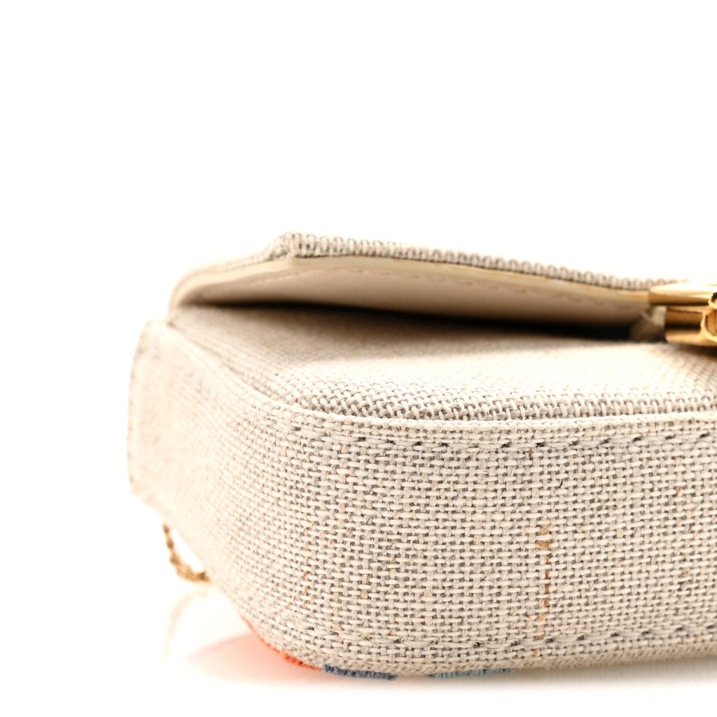 Kuban Canvas FF Embroidered Nano Baguette Charm Grezzo Multicolor