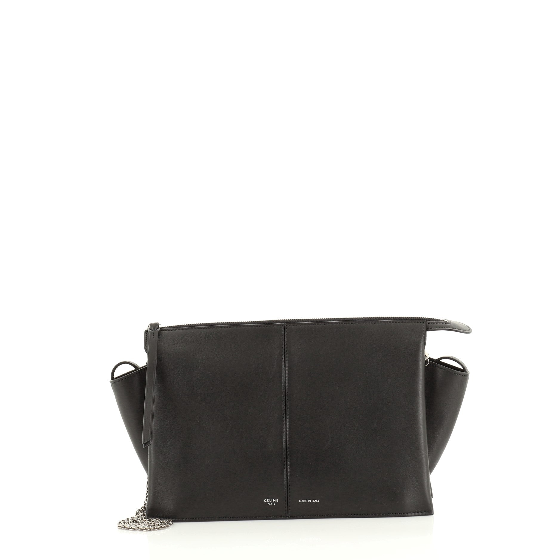 Tri-Fold Clutch on Chain Smooth Leather