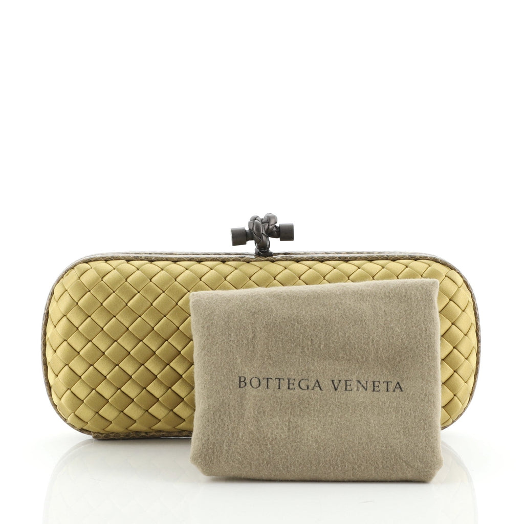 Box Knot Clutch Intrecciato Satin Long