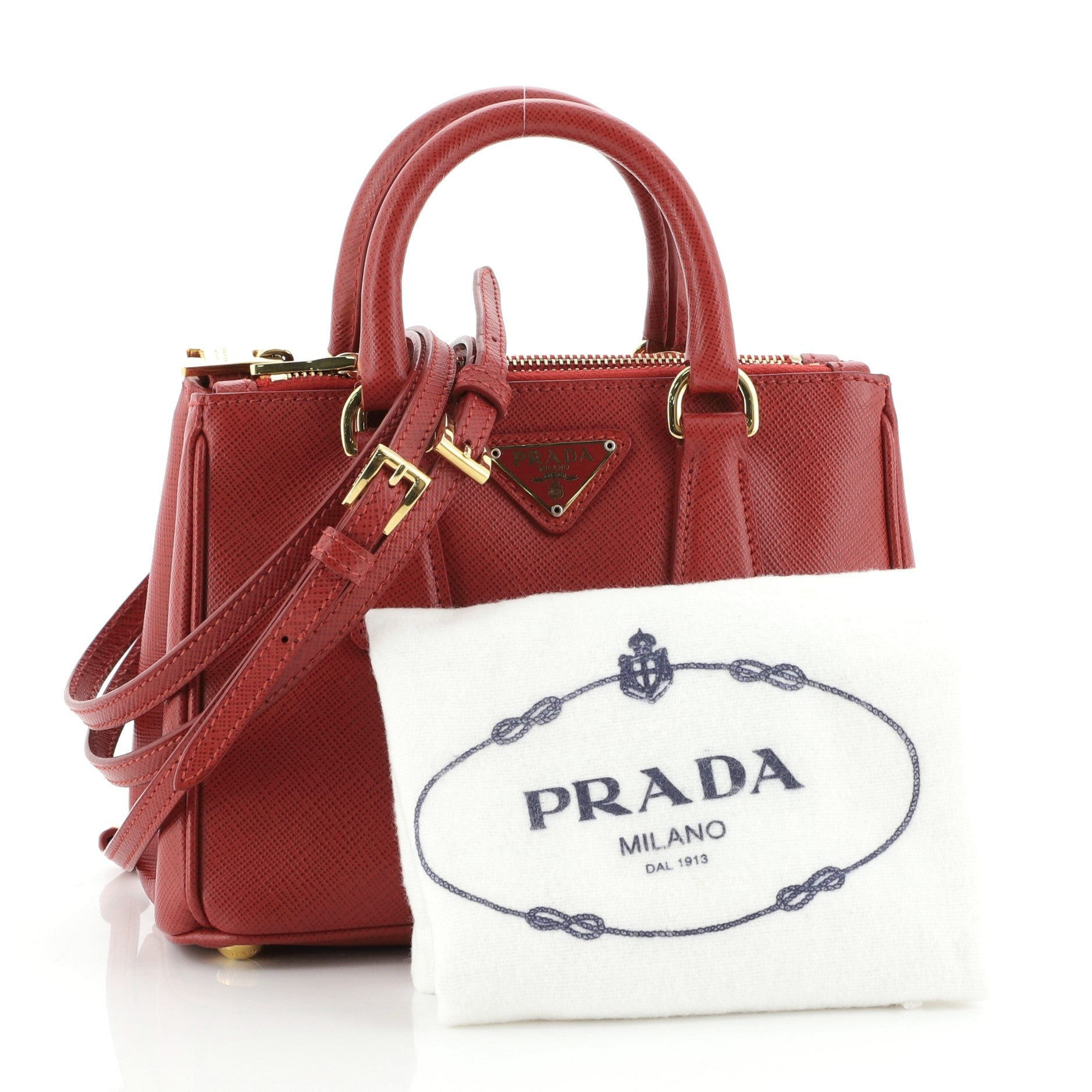 Galleria Double Zip Tote Saffiano Leather Mini