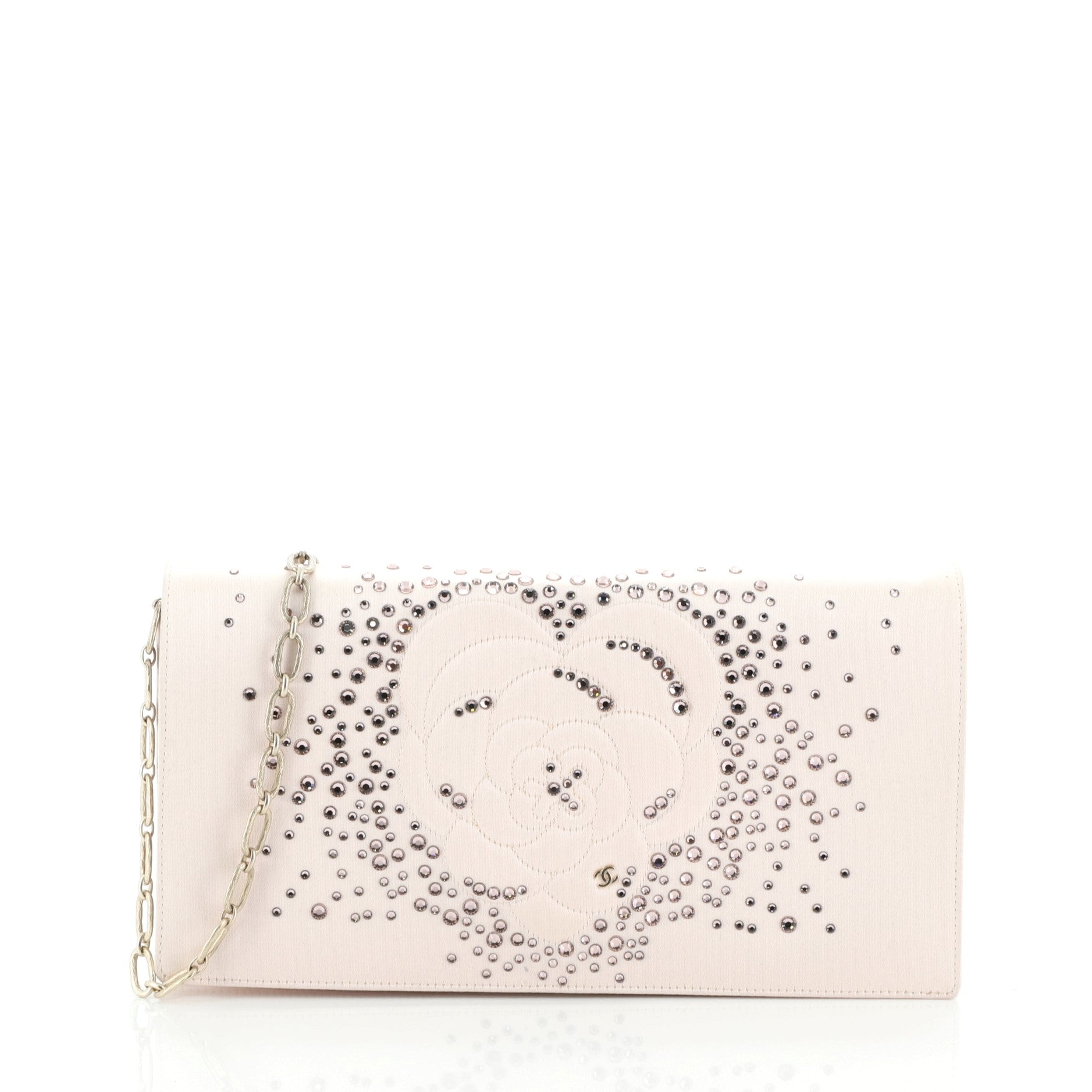 Camellia Diamante Convertible Clutch Crystal Embellished Satin Small