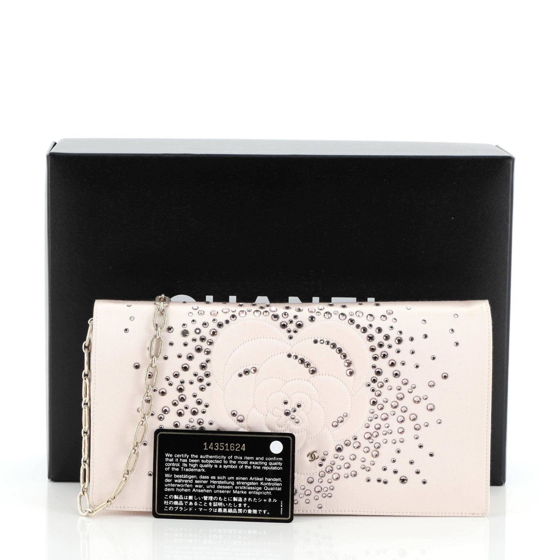 Camellia Diamante Convertible Clutch Crystal Embellished Satin Small