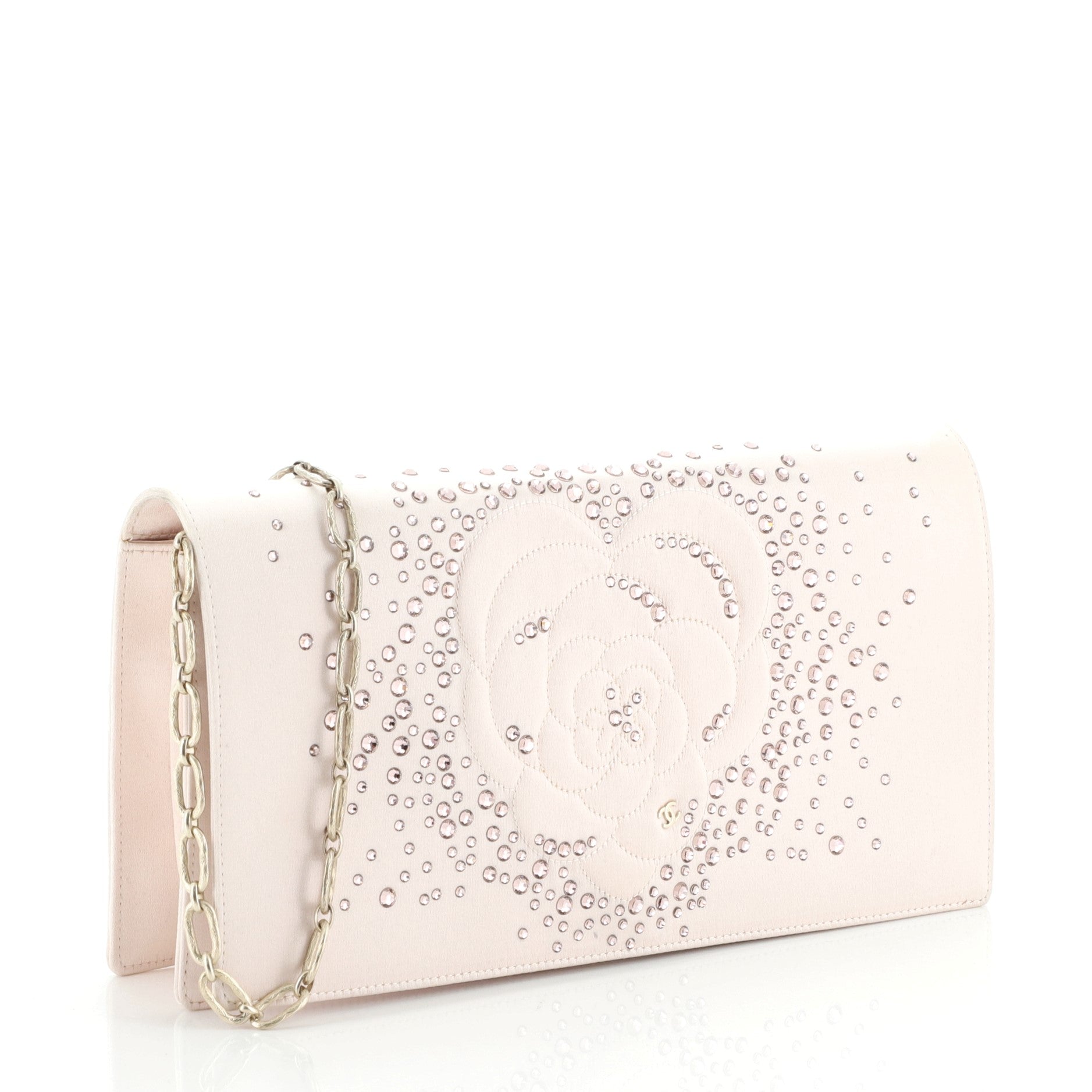 Camellia Diamante Convertible Clutch Crystal Embellished Satin Small