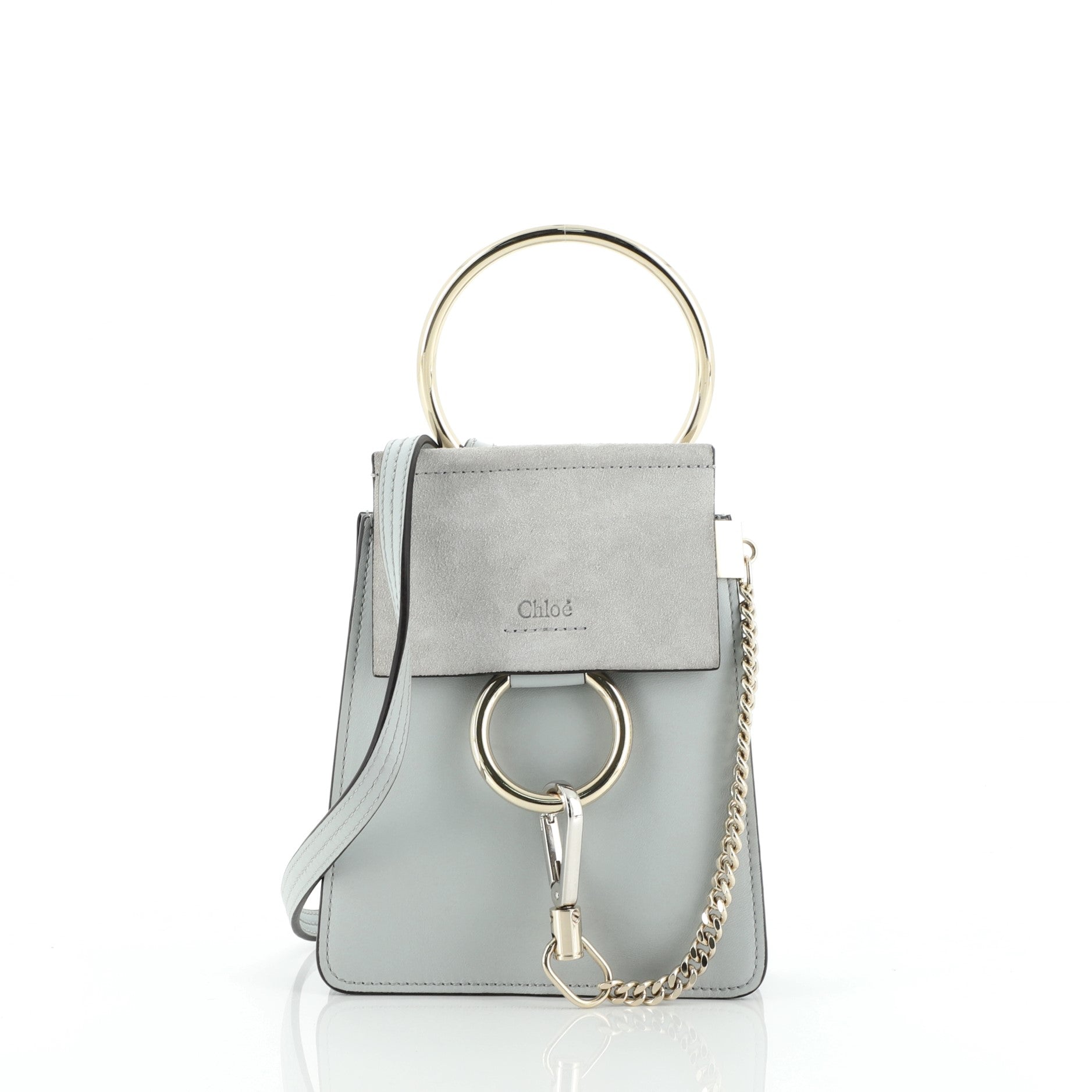 Faye Bracelet Crossbody Bag Leather and Suede Mini