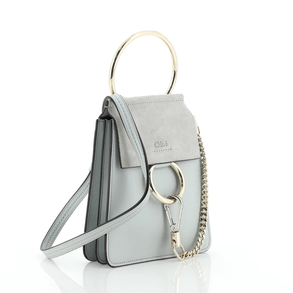 Faye Bracelet Crossbody Bag Leather and Suede Mini
