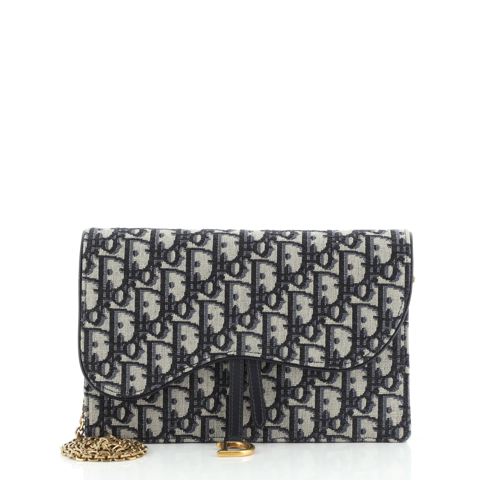 Saddle Chain Clutch Oblique Canvas
