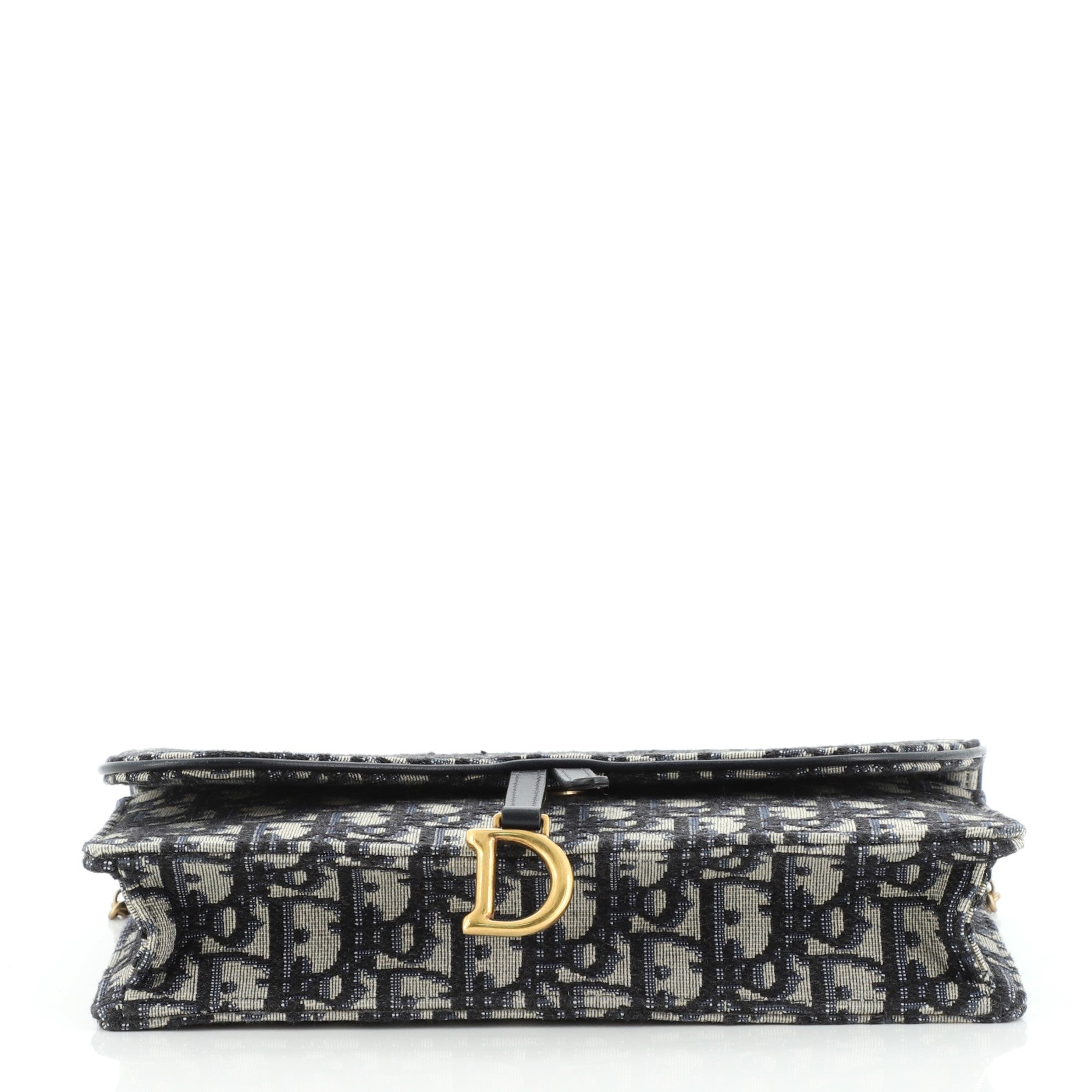 Saddle Chain Clutch Oblique Canvas