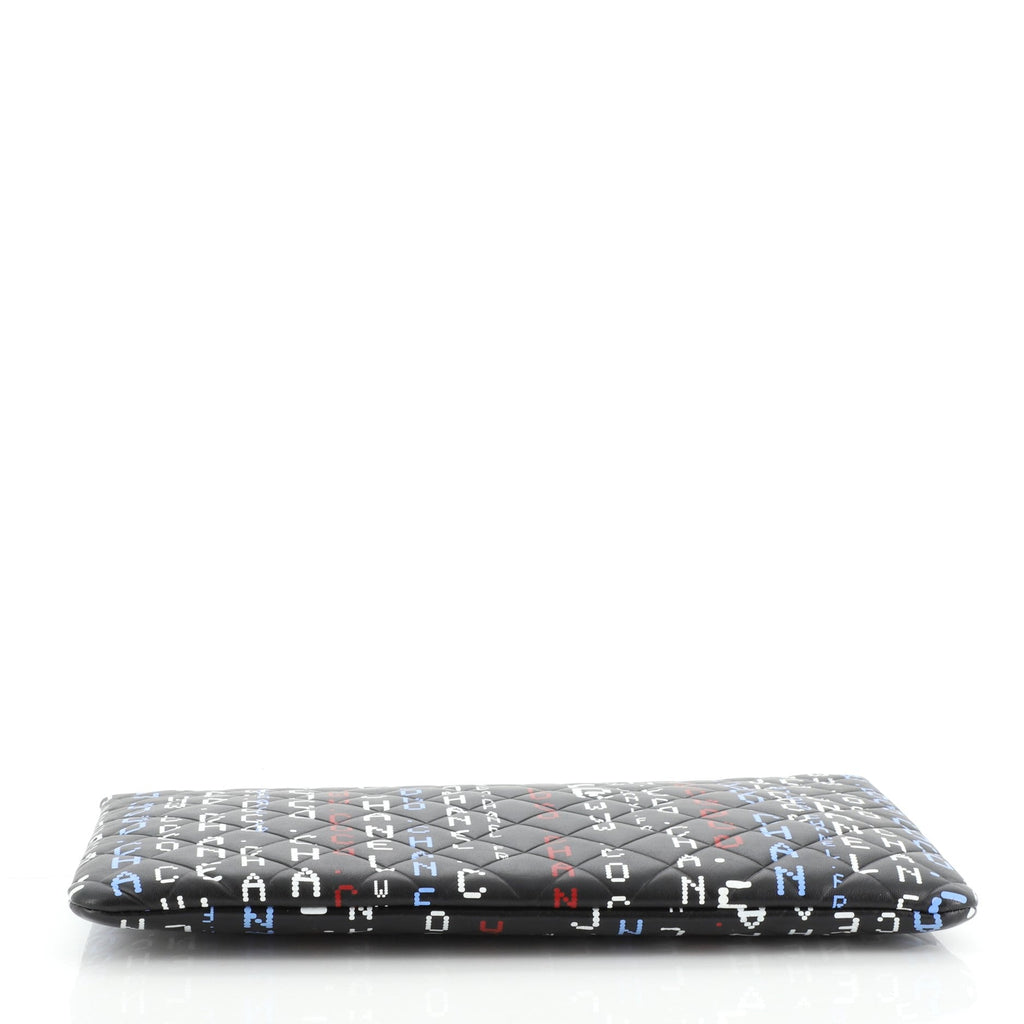 Data Center O Case Clutch Quilted Printed Lambskin Large