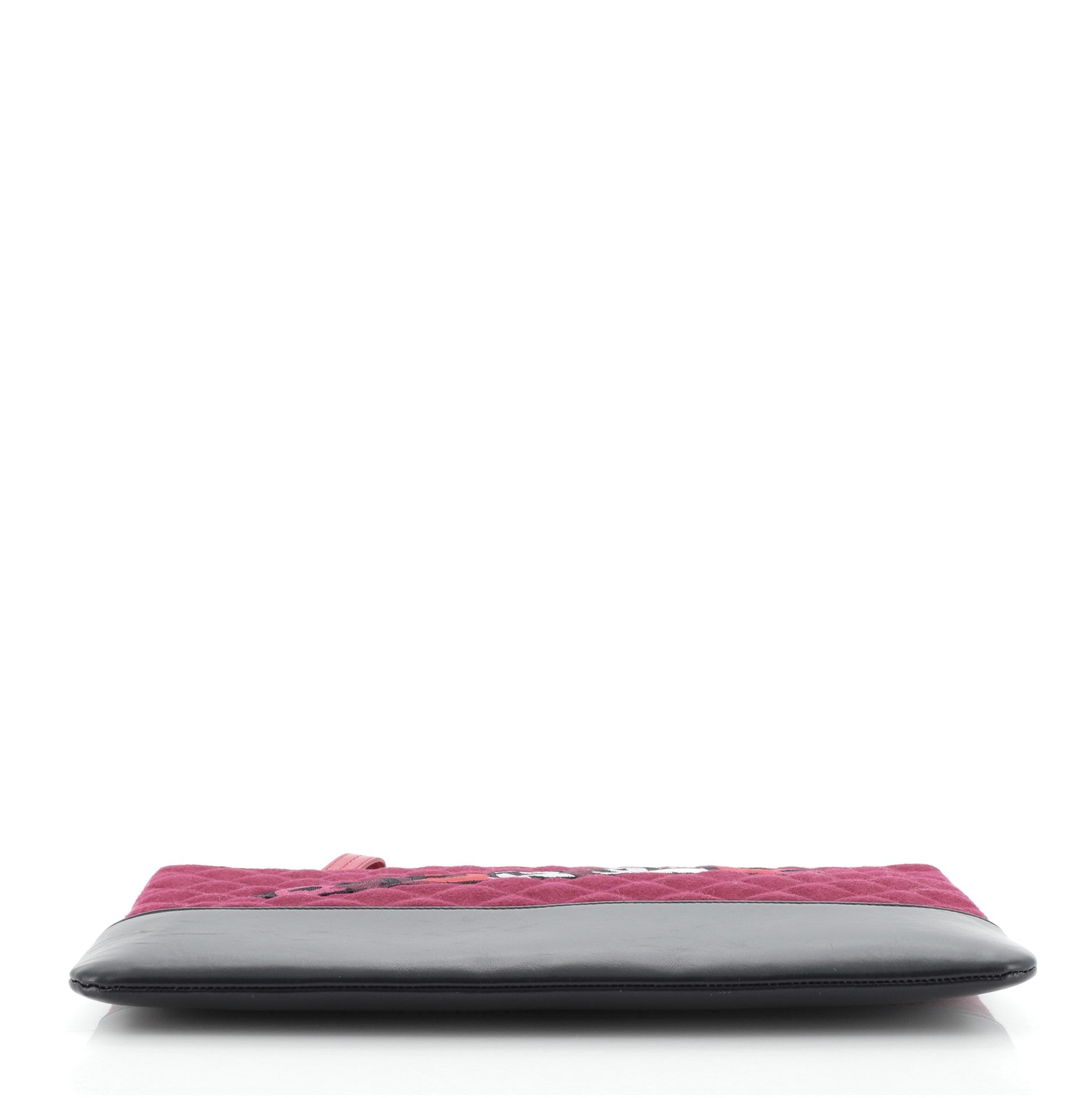 Gabrielle O Case Clutch Quilted Felt and Calfskin Large