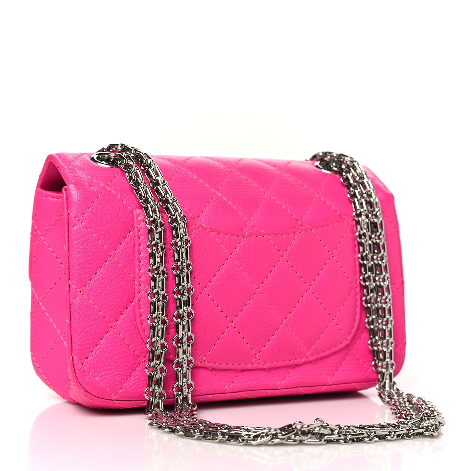 Goatskin Quilted 2.55 Reissue Mini Flap Fluorescent Pink