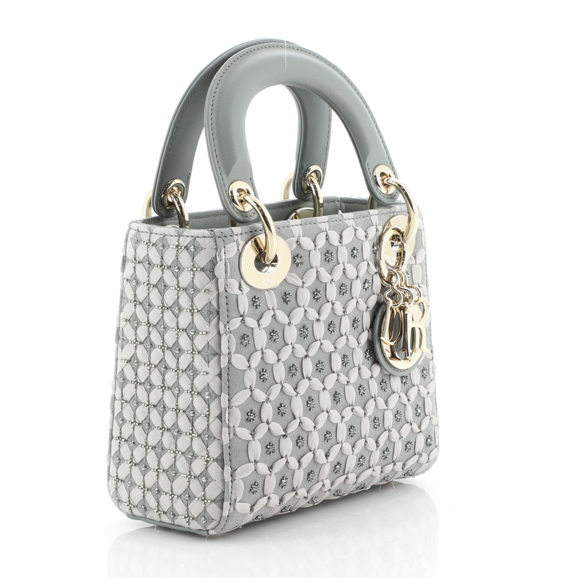 Lady Dior Chain Bag Embroidered and Beaded Suede Mini