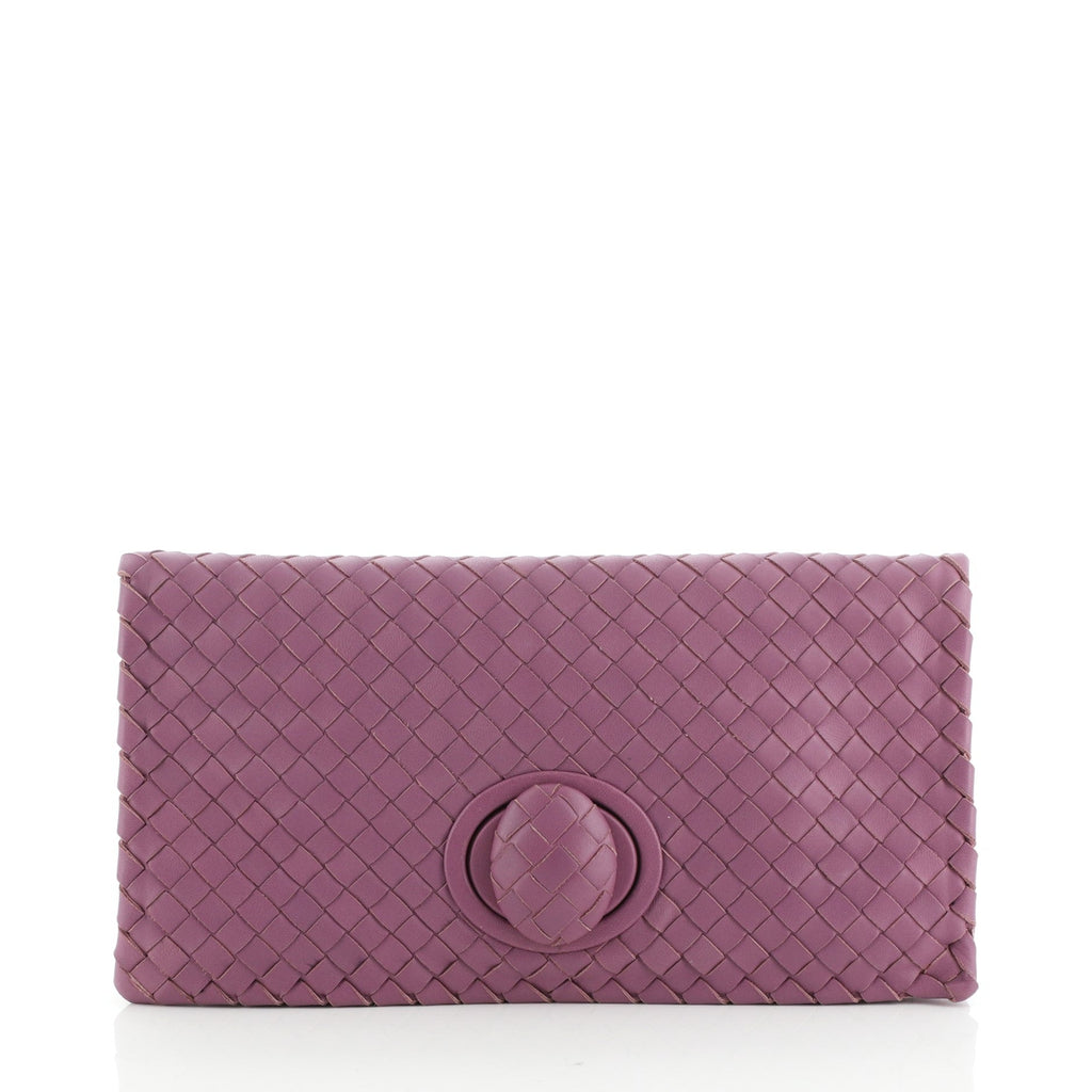 Fold Over Turnlock Clutch Intrecciato Nappa
