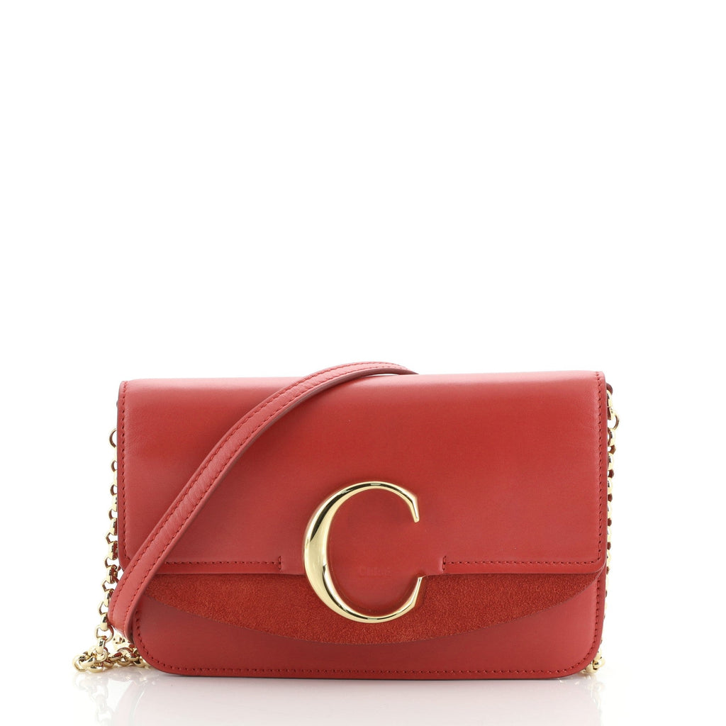 C Chain Clutch Leather
