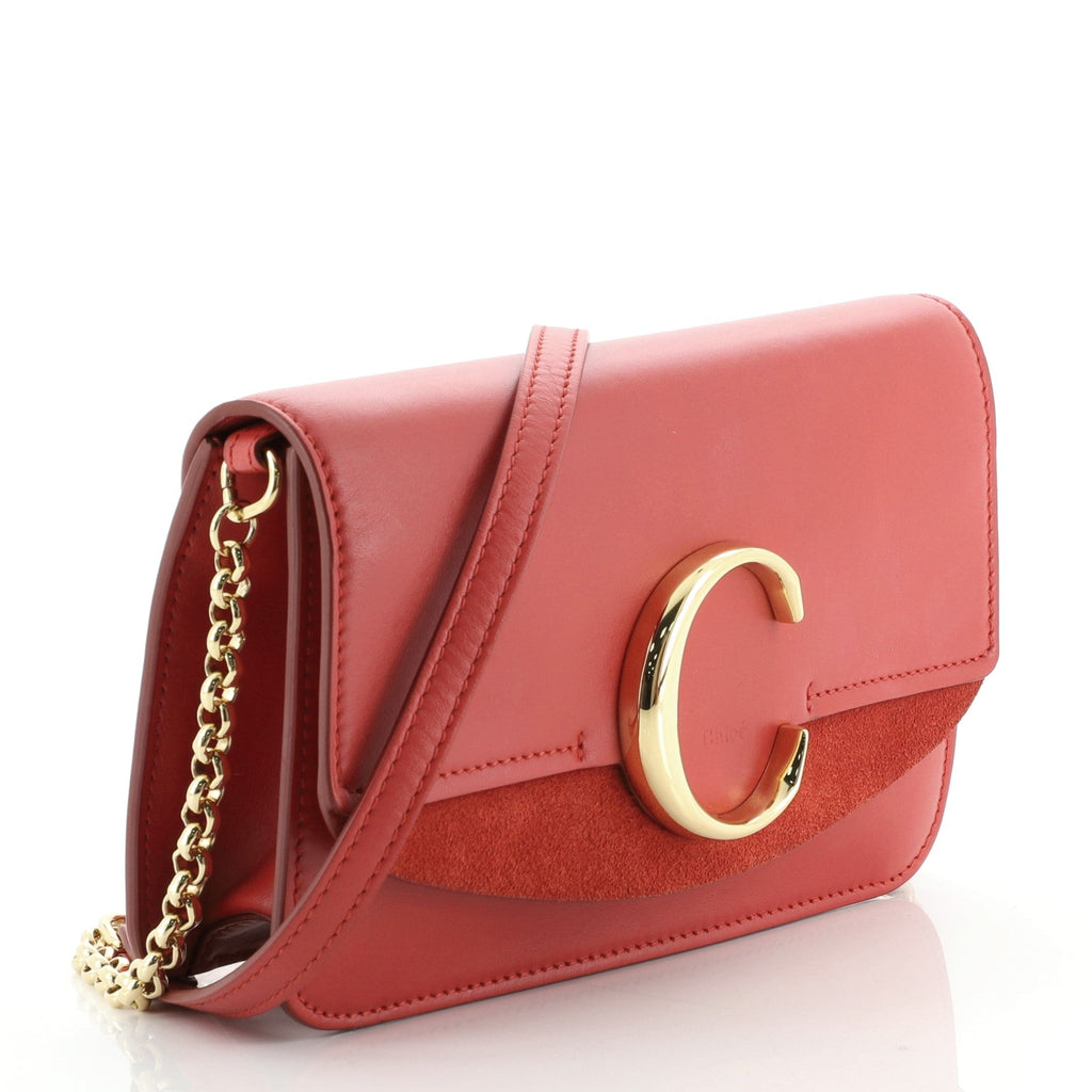 C Chain Clutch Leather