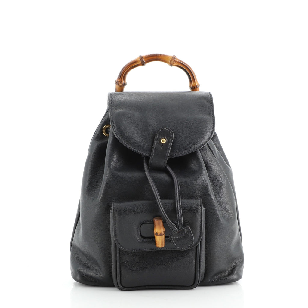 Vintage Bamboo Backpack Leather Mini