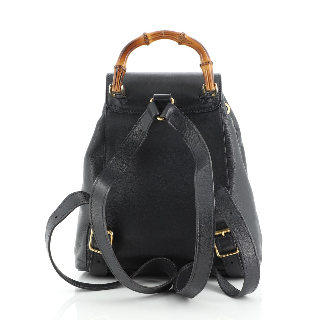 Vintage Bamboo Backpack Leather Mini