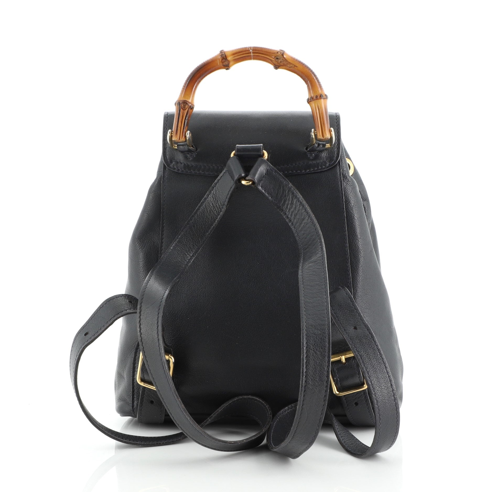 Vintage Bamboo Backpack Leather Mini