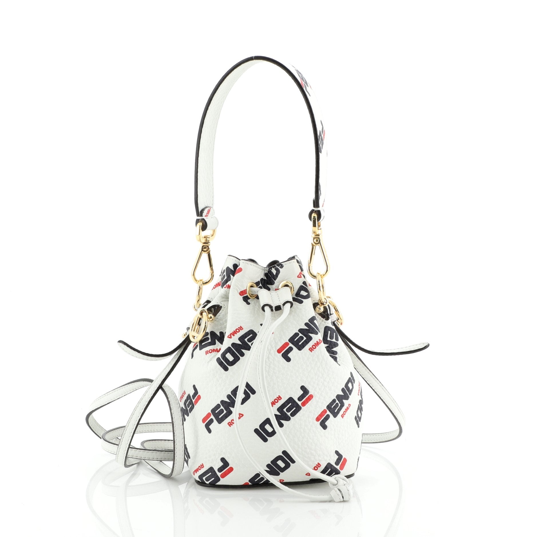 Mania Logo Mon Tresor Bucket Bag Printed Leather Mini