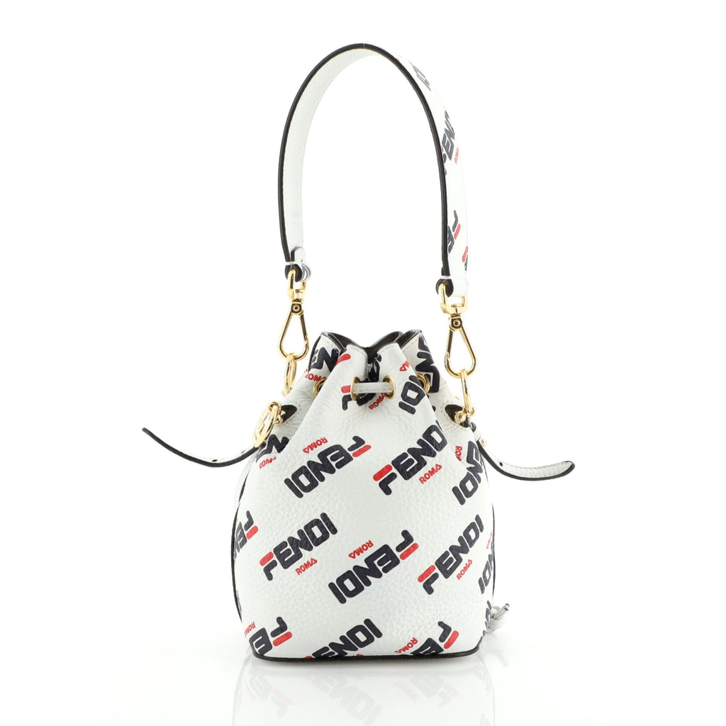 Mania Logo Mon Tresor Bucket Bag Printed Leather Mini