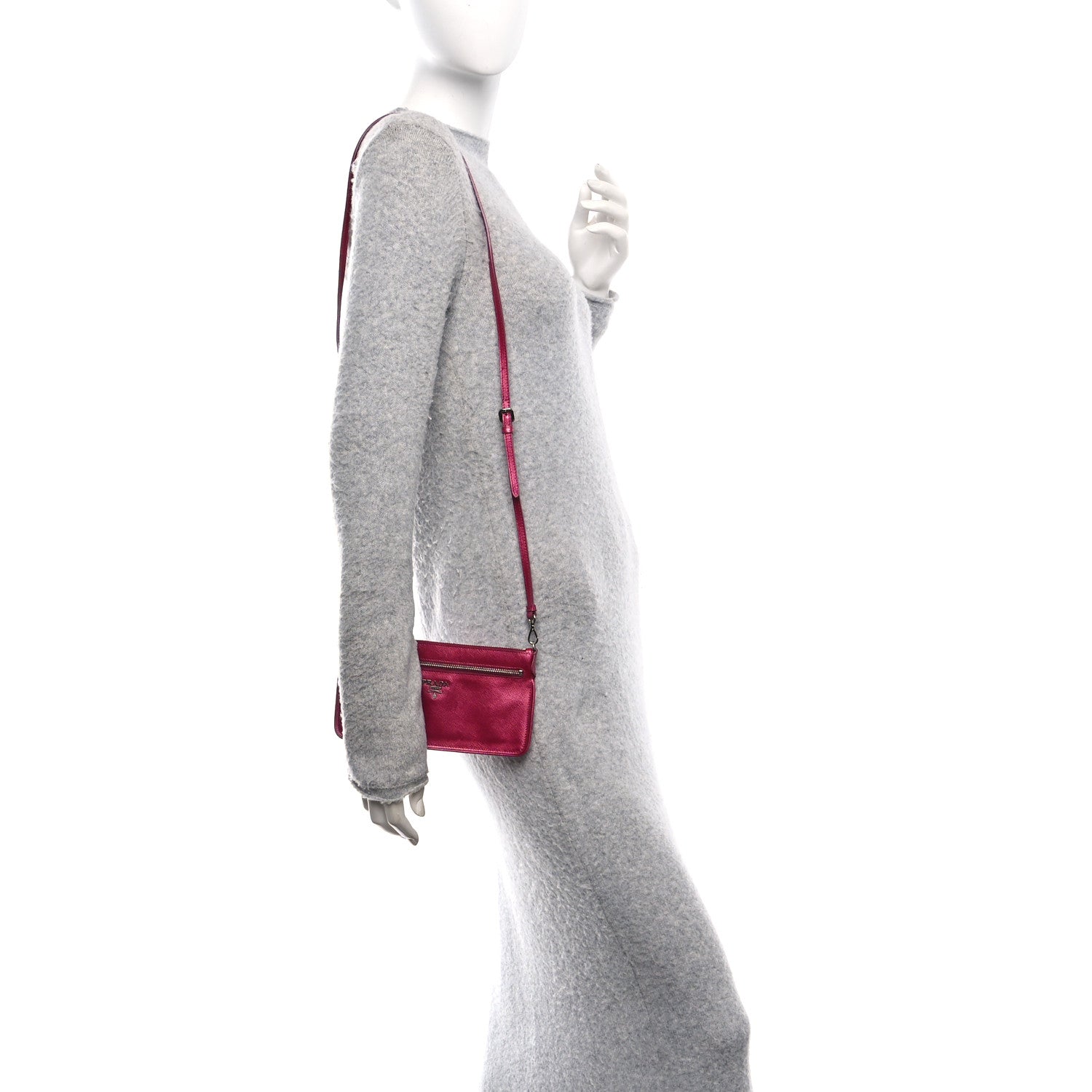 Metallic Saffiano Lux Crossbody Bag Ametista