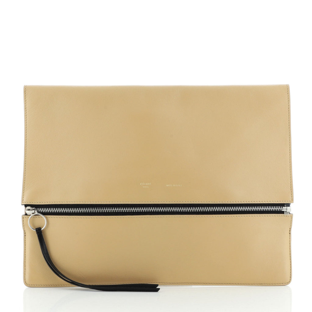Zip Clutch Leather Oversized