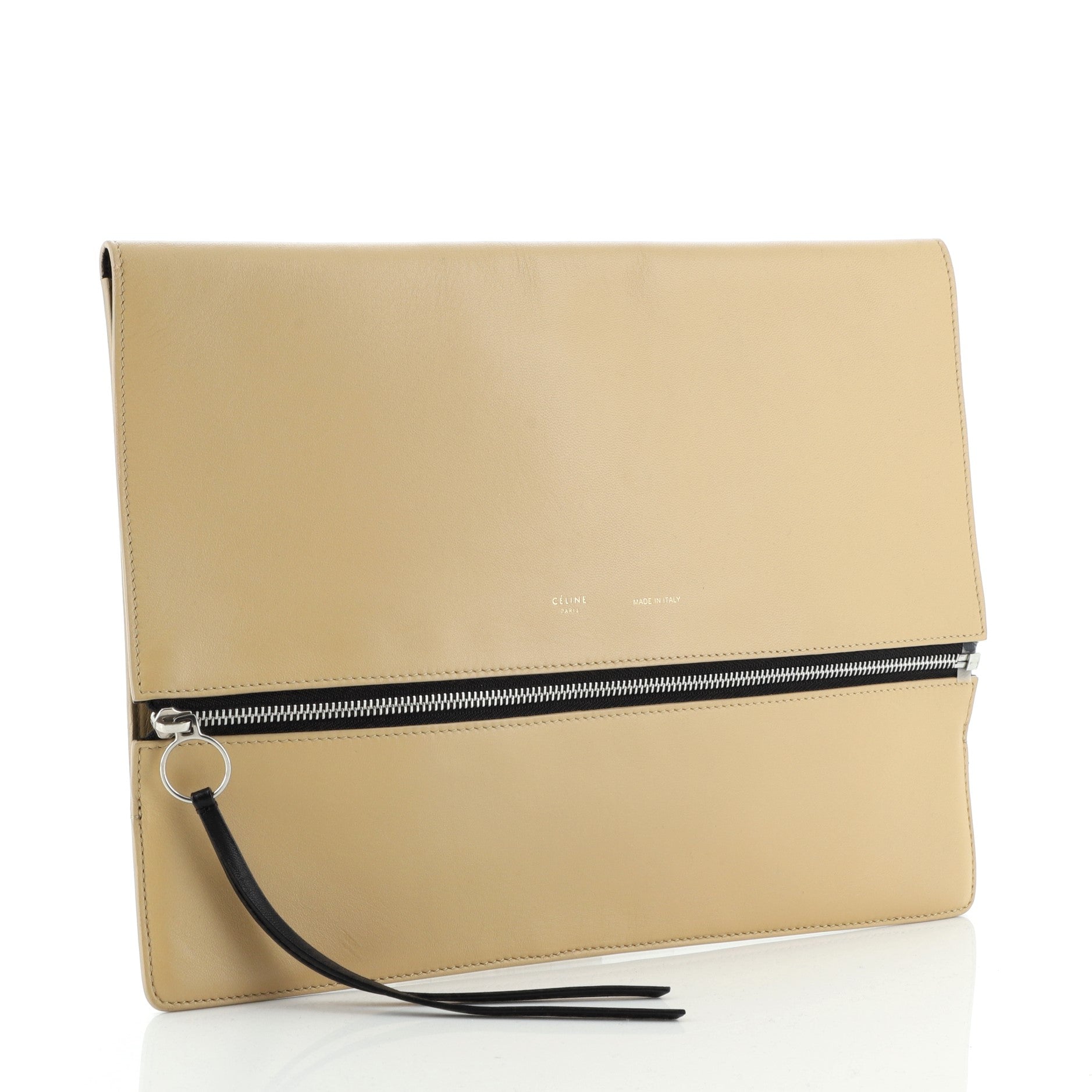 Zip Clutch Leather Oversized