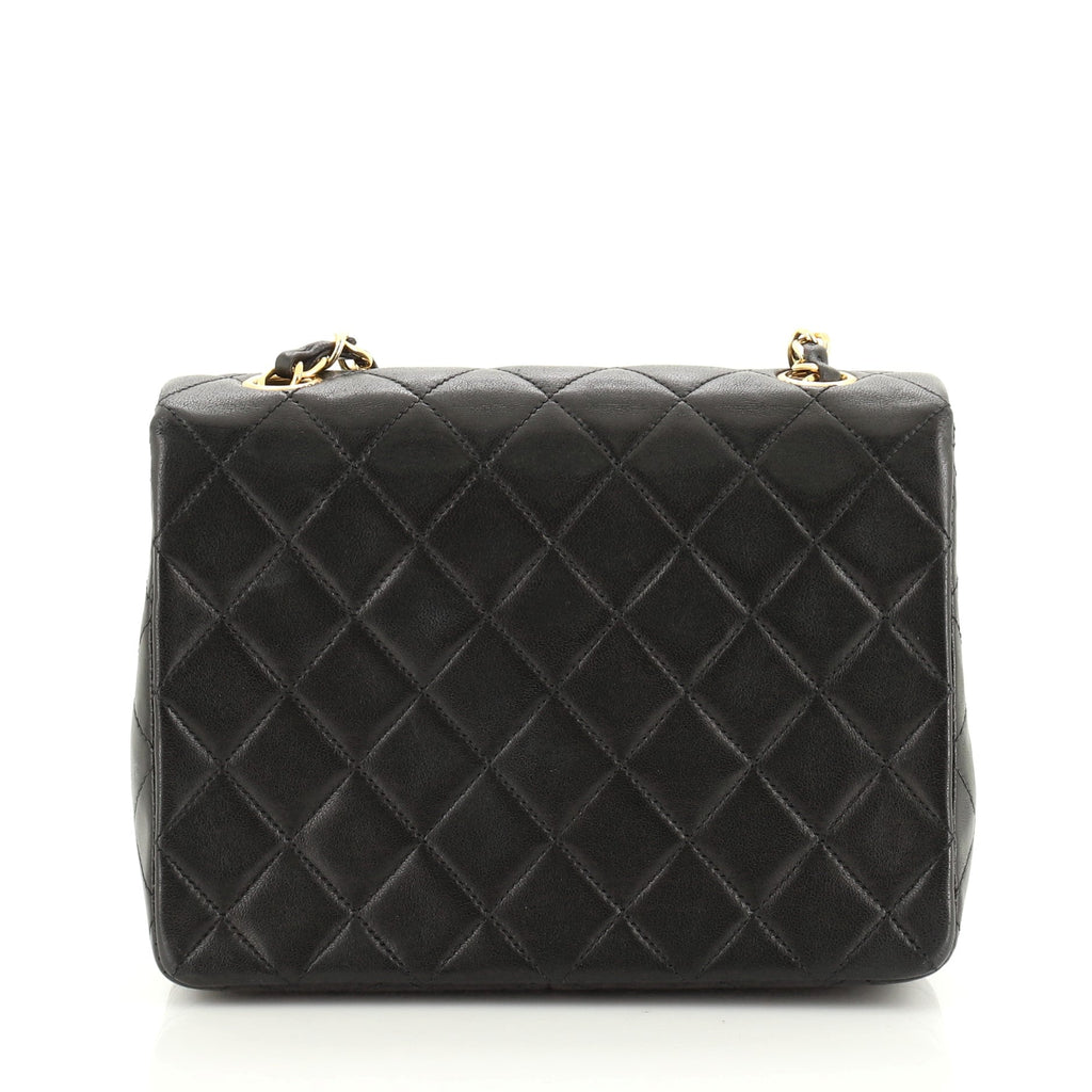 Vintage Square Classic Single Flap Bag Quilted Lambskin Mini