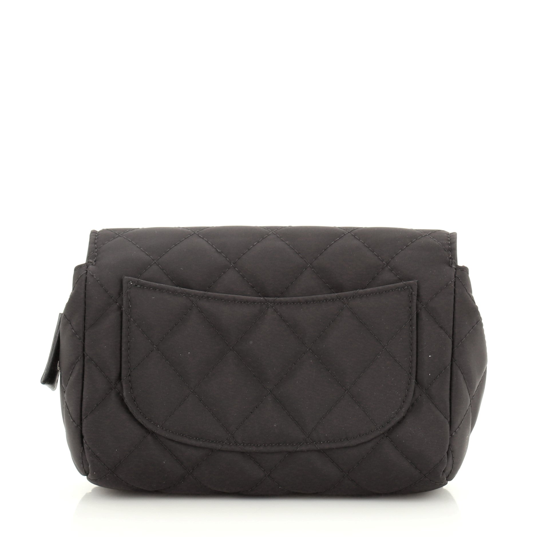 Flap Zip Cosmetic Case Quilted Nylon Small