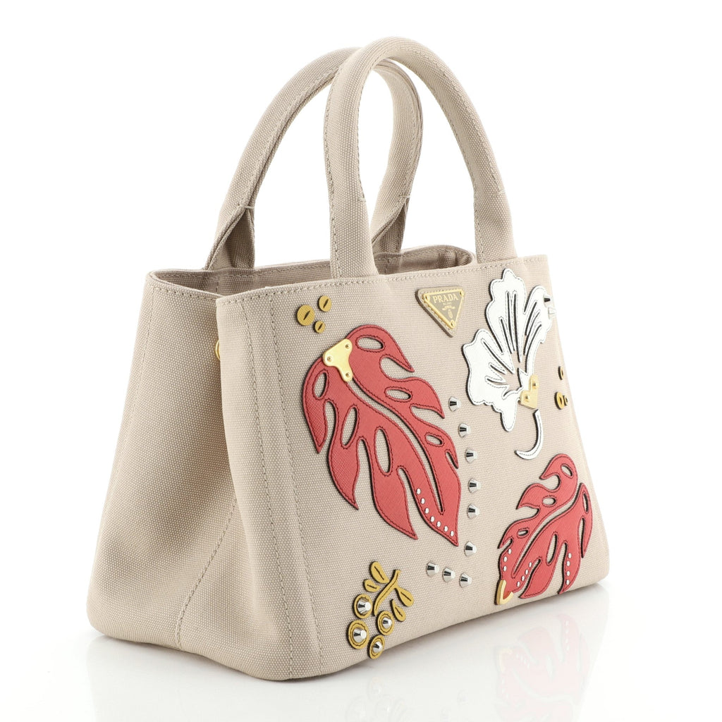Canapa Convertible Tote Canvas with Applique Mini