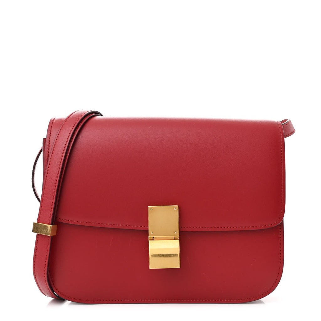 Smooth Calfskin Medium Classic Box Flap Bag Red